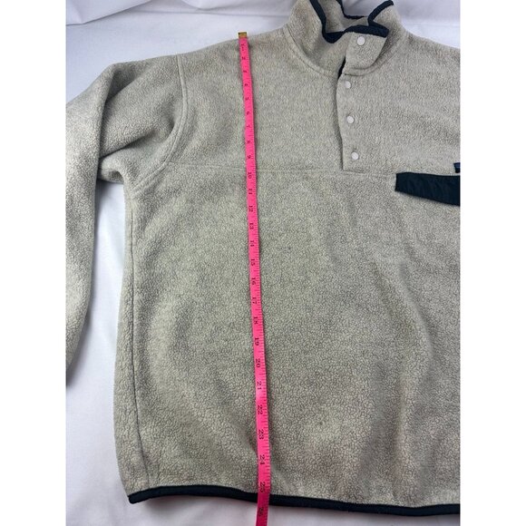 Vintage Patagonia Synchilla Fleece Snap-T Pullover Mens L Beige Green 90s Jacket - Picture 8 of 8